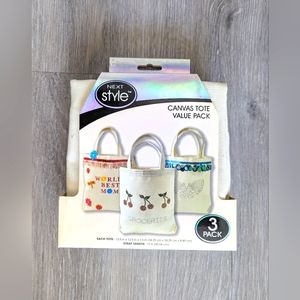 Canvas Tote Bags 3 Pack